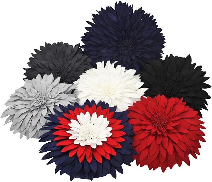 Contempo Lifestyles 3D Daisy Flower Decorative Pillow - Patented Design, Couch & Bed Decor (14.5" Flower, 13" Pillow, Heather Grey)