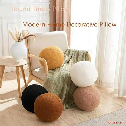 Black Knot Pillow 13.7'' Round Throw Pillow Soft Plush Knot Ball Pillow Handmade Decorative Pillow for Couch Modern Home Decorative Knotted Pillow Cushion Pillows for Bed Bedroom, Sofa