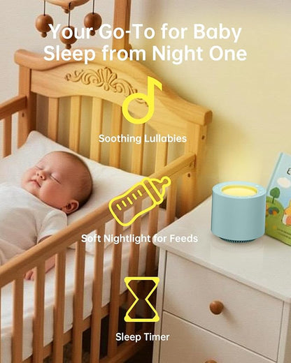Sleep Sound Machine: Red Light Therapy White Noise Machine with 38 Soothing Sounds & Calming Womb Soother Shusher, Memory Function, Dimmable Nursery Night Light with Timer for Baby Adult Gift (Slate)