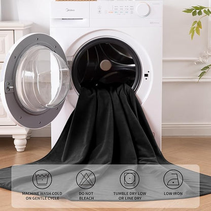 QiyI Waterproof Blanket for Bed Couch Sofa, Small Washable Reversible & Reusable Pet Dog Cat Throw Blanket, Leakproof Stain Resistant Sofa Cover, 40"x60", Black/Light Grey
