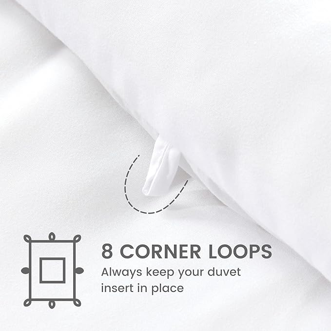 SLEEP ZONE Twin/Twin XL Size Comforter Set Duvet Insert, Down Alternative Reversible Comforter, Lightweight, Soft and Breathable Bedding All Season, Square Quilting White