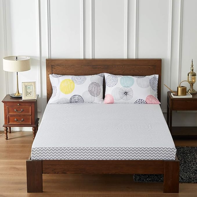 7 Pieces Comforter Sheet Set Queen Size Bed in a Bag Microfiber All Season Soft Colorful Dots Bedding Set (1 Comforter, 2 Pillow Shams, 1 Flat Sheet, 1 Fitted Sheet, 2 Pillowcases) Queen