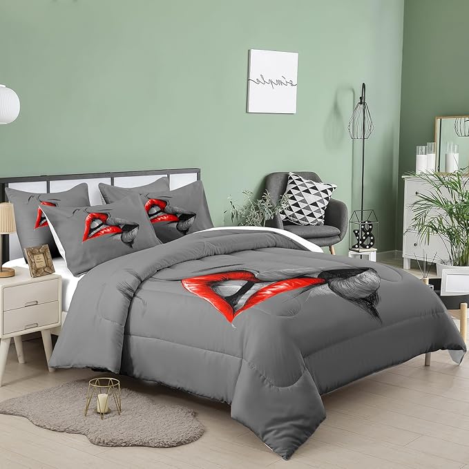 Tailor Shop Queen and King Comforter Sets His and Hers Matching Couple Bedding Set Lover Romantic Valentine's Day Presents Bedding Sets Black and White Comforter Sets King Size with 2 Pillowcases