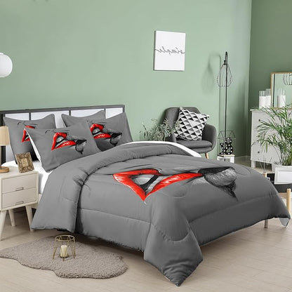 Tailor Shop Queen and King Comforter Sets His and Hers Matching Couple Bedding Set Lover Romantic Valentine's Day Presents Bedding Sets Black and White Comforter Sets King Size with 2 Pillowcases