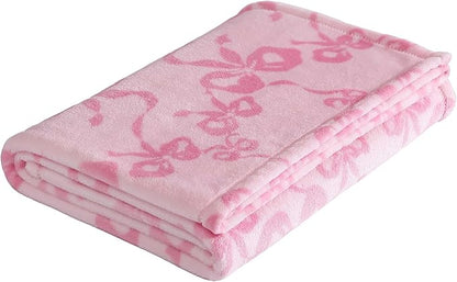Betsey Johnson - Comforter Set, Super Soft Bedding with Matching Sham & Sheets, Includes Bonus Pillowcase & Reversible Plush Throw (Bow Stripe Pink, Queen)