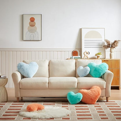 EastTree Heart Pillows, Teal Heart Shaped Pillows, Ultra Soft Extra-Large Fluffy Pillows, Love Throw Pillows Gifts, Women Girls Living Room Decor 15x18 Inch