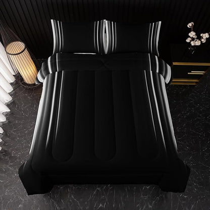 White and Black Bedding Set Queen Size Abstract Ombre Comforter Set for Teen Boys, Mordern Bedding Set 3 Piece in A Bag,Dark Quilt Set Mordern Art Decor Lightweight All Seasons with Pillowcases