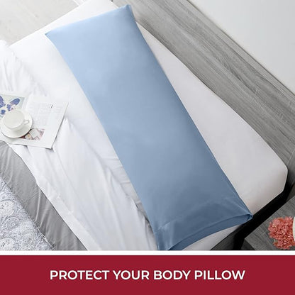 Mellanni Pillow Case - 1 PC Iconic Collection Pillowcases - Hotel Luxury, Extra Soft, Cooling Pillow Cover - Envelope Closure - Wrinkle, Fade, Stain Resistant (Body 20" x 54", Blue Hydrangea)
