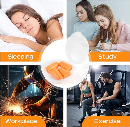 10Pairs Foam Earplugs, Noise Cancelling Ear Plugs for Sleeping Hearing Protection for Shooting Range, Work, Travel,Concert Orange