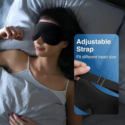 YFONG Weighted Sleep Mask, Women Men 3D Eye Mask Blocking Lights Sleeping Mask (4.2oz/120g), Pressure Relief Night Sleep Eye Mask with Adjustable Strap, Eye Cover Blindfold for Travel Nap Yoga, Gray