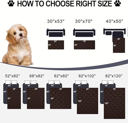 Smiry Reversible Waterproof Couch Covers for Sofa, Washable Dogs Couch Covers for 3 Cushion Sofa Pet Friendly, Water Resistant Furniture Protector Slipcover, Geometric (52"x82", Chocolate/Dark Grey)