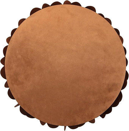 Contempo Lifestyles Flower Pillow – Decorative Pillow 3D Round Throw Pillows for Home Décor – Handmade Sweetheart Flower Pillow for Bed & Couch-Sunflower Pillow - 16 Inch Mocha