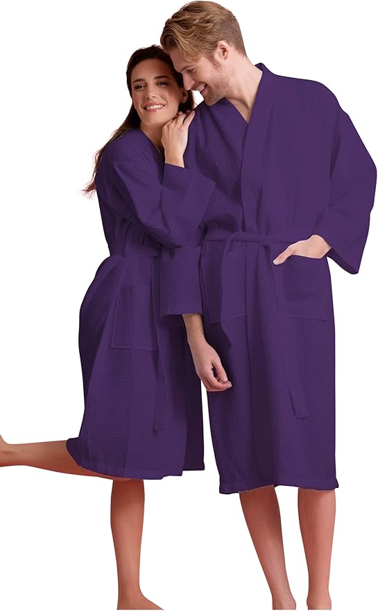 Luxurious Bathrobe for Women - Soft & Absorbent - Lightweigh & Comfort - Long & Kimono - Waffle & Cotton - Hotel/Spa Robe