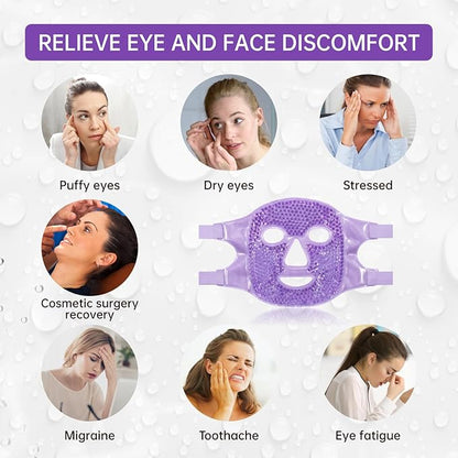 ZNÖCUETÖD Face Ice Mask Facial Ice Packs Gel Hot Cold Compress for Post Oral, Dental, Nose,Facelift Plastic Cosmetic & Laser Surgery Recovery Puffiness Swelling Dark Circles & Headaches Gift for Women