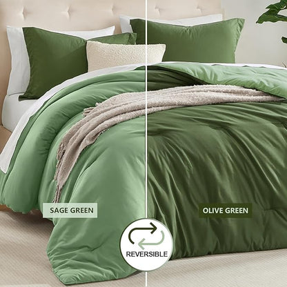 satisomnia Lightweight Green King Size Comforter Set, 3 Piece Comforter King Size