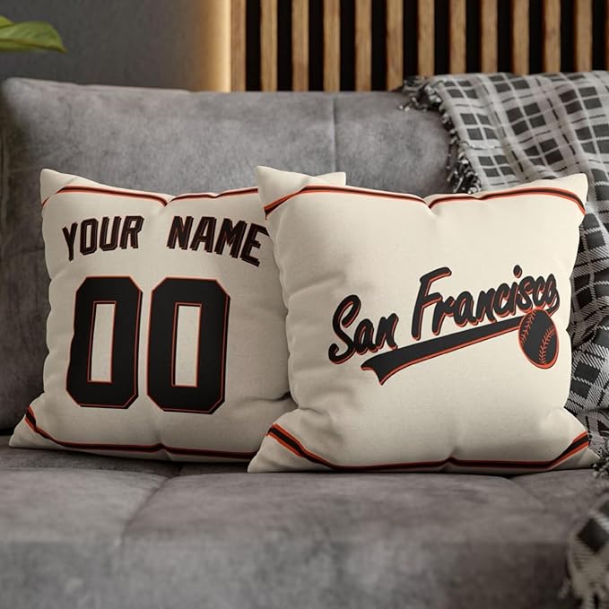 ANTKING San Francisco Throw Pillow 2 Packs Custom Name and Number for Men Women Boy Personalized Gifts
