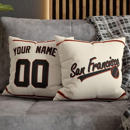 ANTKING San Francisco Throw Pillow Custom Name and Number for Men Women Boy Personalized Gift