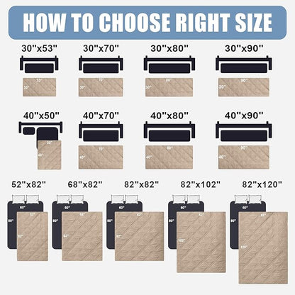 Smiry Waterproof Dog Bed Cover Pet Blanket, Soft Washable Dog Blanket for Furniture Bed Couch Sofa Reversible, Checkered (40"x70", Taupe/Beige)