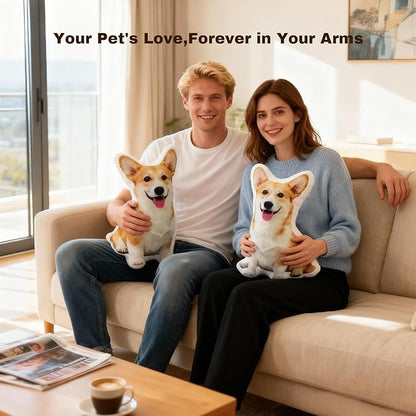 Personalized Photo Pillow Gifts, Custom Pet Pillow Shaped Looks Like Your Dog Cat Picture, Unique Birthday Gifts for Pet Lovers - Double Side 18 Inch