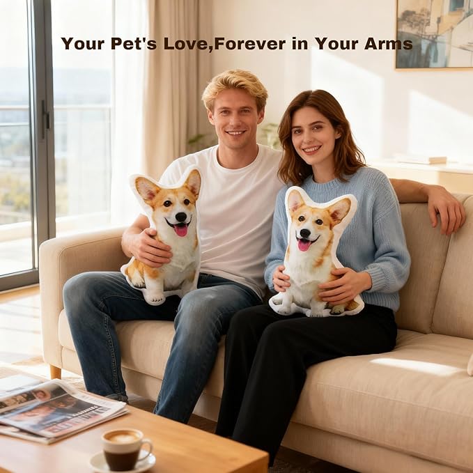 Personalized Photo Pillow Gifts,Custom Pet Pillow Shaped Looks Like Your Dog Cat Picture,Unique Birthday Gifts for Pet Lovers - Double Side 28 Inch