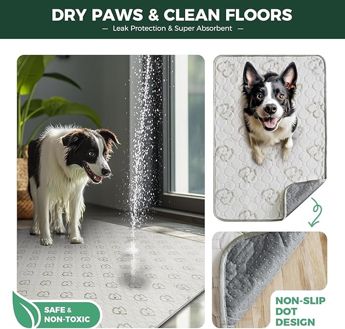 FXW Washable Pee Pads for Dogs, Puppy Pads with Super Absorbent, Specifically Designed for FXW Rollick/Homeplus 24inch 8 Panels Dog Playpen, 63" Square, Khaki, 2 Packs