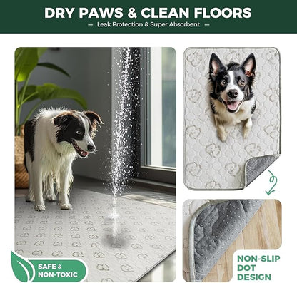 FXW Washable Pee Pads for Dogs, Puppy Pads with Super Absorbent, Specifically Designed for FXW Rollick/Homeplus 24inch 6 Panels Dog Playpen, 39" x 63" Rectangle, Khaki, 2 Packs
