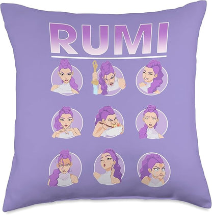 Kpop Demon Hunters Rumi Expressions Throw Pillow