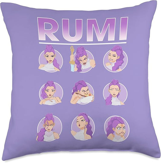 Kpop Demon Hunters Rumi Expressions Throw Pillow