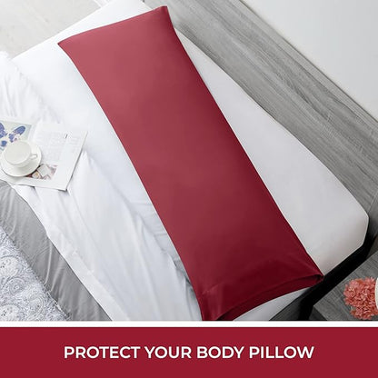 Mellanni Pillow Case - 1 PC Iconic Collection Pillowcases - Hotel Luxury, Extra Soft, Cooling Pillow Cover - Envelope Closure - Wrinkle, Fade, Stain Resistant (Body 20" x 54", Brick Red)