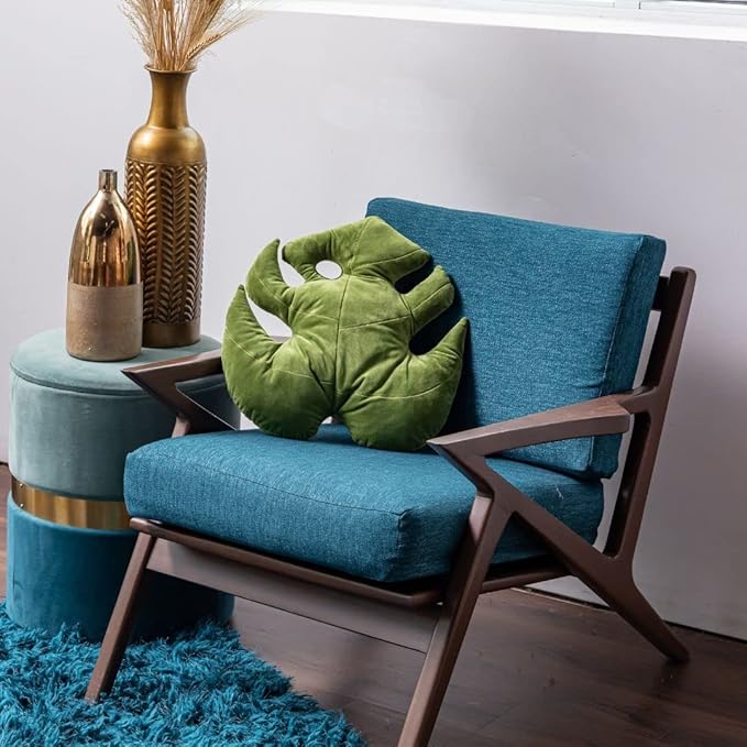 Green Philosophy Co. Monstera Leaf Pillow - Mossy Earth - Large Soft Plant-Shaped Plush Cushion for Couch, Bed, or Reading Nook - Cute & Unique Nature-Inspired Decor Super Soft & Cuddly Throw Pillow