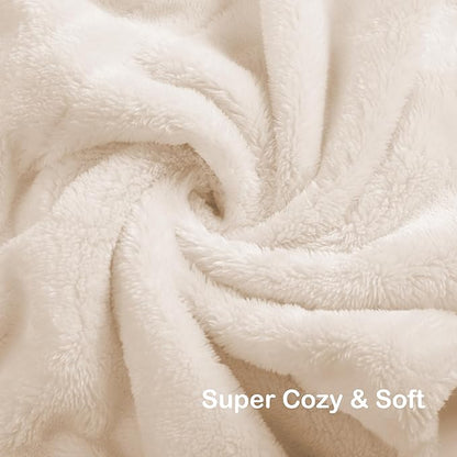 Electric Heated Blanket Queen Size 84"x90", Soft Plush Microplush for Bed, Dual Controllers & Dual Heating Zones, 10 Hours Auto Off & 4 Heating Levels, Machine Washable, Gifts for Family-White