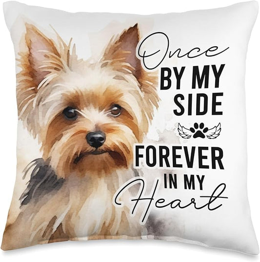 Dog Death Sympathy Gift Pet Memorial Gift Yorkie Yorkshire Throw Pillow