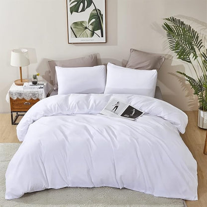 KAREVER White Fluffy Comforter King Women Soft Bedding King Size White Blanket Men 3 PCs Comforter Set 1 King Size Comforter(104x90 inches) with 2 Pillowcases (20x36 inches)
