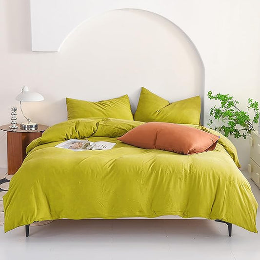 Luxlovery Chartreuse Comforter Set California King Moss Green Bedding Comforter Set Modern Grass Green Soft Breathable Blanket Quilts 3 Piece Bedding Set for Cal King Bed