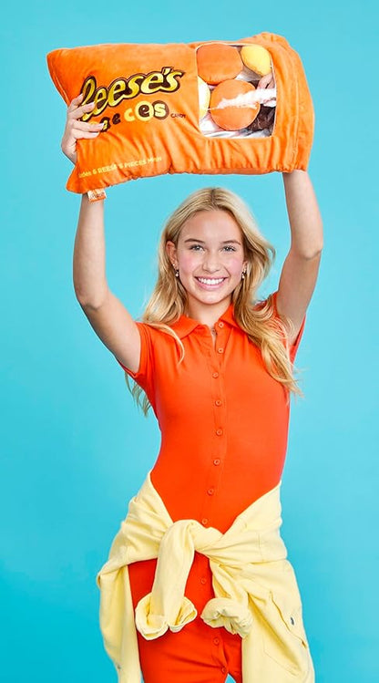 iscream Reese's Pieces Package 19" x 11" Pillow Set with Mini Reese's Pieces
