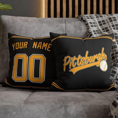 ANTKING Pittsburgh Throw Pillow 2 Packs Custom Name and Number for Men Women Boy Personalized Gifts