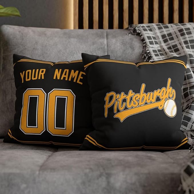 ANTKING Pittsburgh Throw Pillow Custom Name and Number for Men Women Boy Personalized Gift