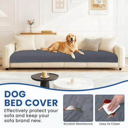 Waterproof Dog Blanket, Non-Slip Soft Pet Bed Cover, Couch Cover for Dogs Washable, Protects Sofa, Furniture, Crate, Car, Tear Resistant Leakproof Pet Blanket (68x82 Inch, Dark Grey)
