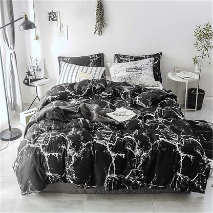 Cottonight Black Marble Comforter Set California King Black and White Bedding Comforter Sets Modern Cotton Abstract Gothic Blanket Quilts Bedding Comforter Set for Women Men Adults Teens Cal King Bed