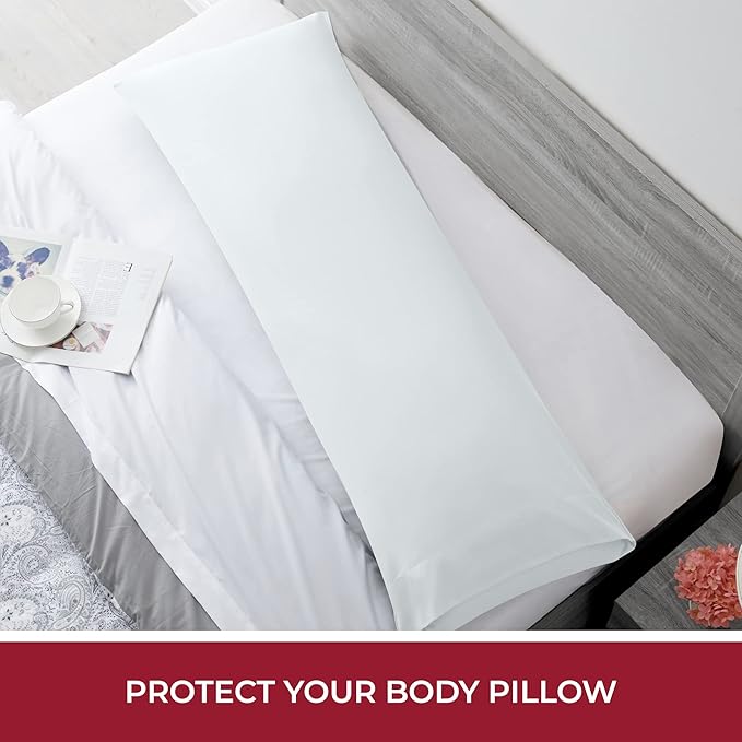 Mellanni Pillow Case - 1 PC Iconic Collection Pillowcases - Hotel Luxury, Extra Soft, Cooling Pillow Cover - Envelope Closure - Wrinkle, Fade, Stain Resistant (Body 20" x 54", White)