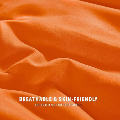 Exclusivo Mezcla Lightweight Reversible Twin Size Comforter Set, Down Alternative Comforter with 1 Pillow Sham, Twin Size Bedding Set for All Seasons, Orange/Yellow