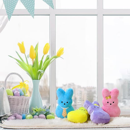 Easter Bunny Rabbit Throw Pillow: Ultra Soft Plush Bunny Shaped Cushions Easter Throw Pillows, Cute Fluffy Peep Bunny Pillows, Spring Easter Decoration for Home, Bedroom, Living Room, Sofa and Couch