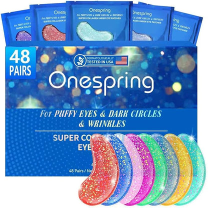 Eye Masks (48 Pairs) - Bachelorette Party Favors, Collagen Under Eye Patches for Puffy Eyes, Fine Lines and Dark Circles, Spa Party, Bridesmaid, Birthday Gifts for Her