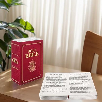 Bible Pillow Book Plush That Opens, Christian Holy Bible Stuff Religious Party Favors Gifts, Room Decorative Pillow for Bedroom Living Room (Purple)