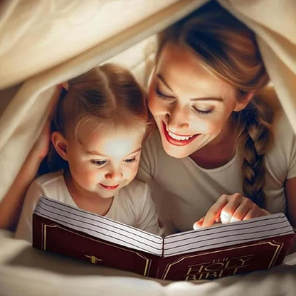 Bible Pillow Book Plush That Opens, Christian Holy Bible Stuff Religious Party Favors Gifts, Room Decorative Pillow for Bedroom Living Room (Red)