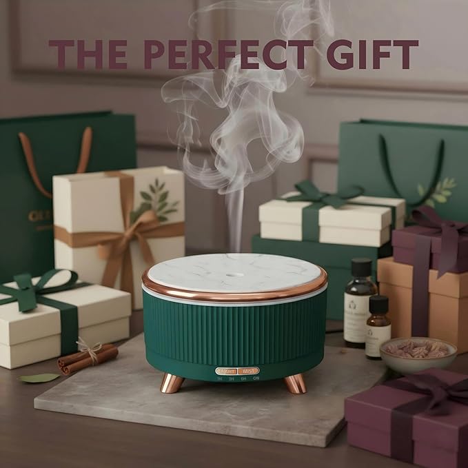 500ML Essential Oil Diffuser: Ultrasonic Aroma Diffuser with Remote Control for Spa Hotel Yoga Room - Humidifier for Bedroom with 7-Color Night Lights & Auto Shut-Off for Nursery/Women Home Relaxation