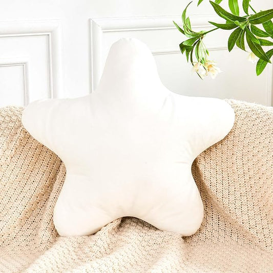 White Star Throw Pillow, Cute Star Pillow Room Decor, Soft 19.6" Star Shaped Decorative Throw Pillow for Bedroom, Star Plush Floor Cushions Pillows
