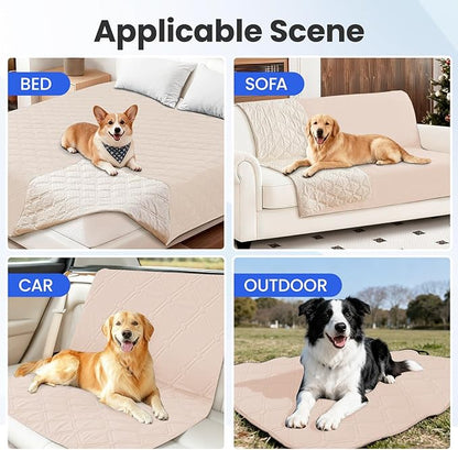 Waterproof Couch Covers for Pets, Waterproof Dog Bed Cover, Anti-Slip Soft Dog Blankets, Couch Cover for Dogs Washable, Pet Blanket for Puppy Large Dogs Cat (82x120 Inch, Beige)