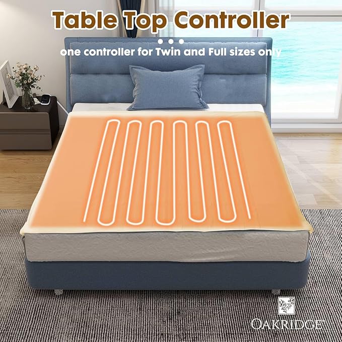 OakRidge Digital Comfort Fleece Heated Twin Blanket - Natural, 100% Polyester, Machine Washable, Oeko-TEX Certified, Perfect for Warm Nights, Controlled Heat Settings