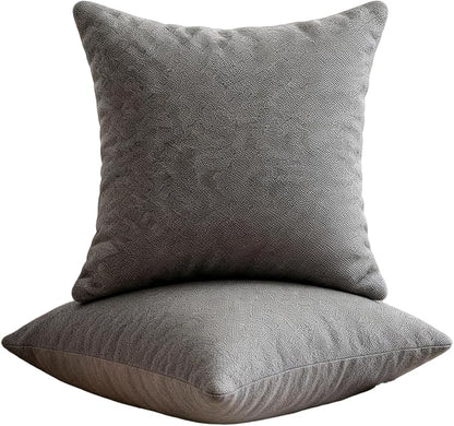 Decorative Couch Pillow Covers SofaThrow pillows with inserts included Bohemian-Style Country Cushion Cover Suitable for Beds, Sofas, Living Rooms, and Home Decor 2pack 18X18 inch.(Seagull Grey)